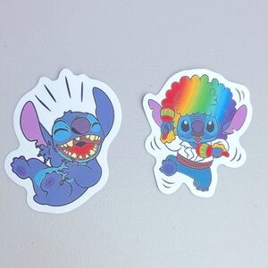 Set of 2 - 3” Disney Blue and Rainbow Stitch Vinyl Stickers